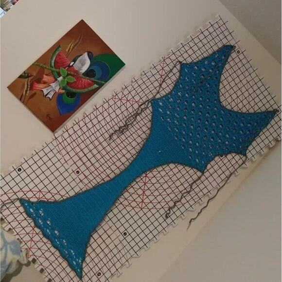 Boho Crochet Swimsuit Bodysuit OSFM Plus Size handmade lacy one piece washable - Picture 6 of 6